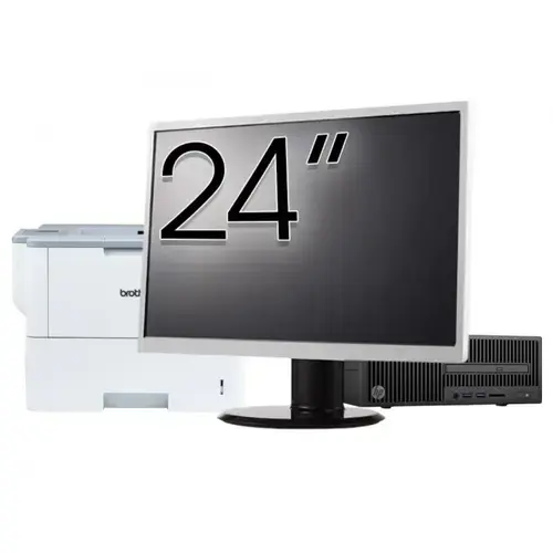 Pachet Calculator refurbished HP 280 G2 SFF, Intel Core i5-6400 2.70GHz, 8GB DDR4, 500GB HDD, DVD-ROM + Monitor 24" & Imprimanta Brother HL-L6300DW