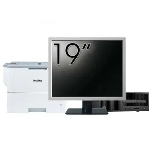 Pachet Calculator refurbished HP 280 G2 SFF, Intel Pentium G4400 3.30GHz, 8GB DDR4, 500GB HDD, DVD-ROM + Monitor 19" & Imprimanta Brother HL-L6300DW