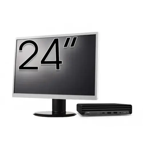 Pachet Calculator Refurbished HP ProDesk 400 G6 Mini, Intel Core i5-10500T 2.30 - 3.80GHz, 8GB DDR4, 256GB SSD + Monitor 24 Inch + Windows 10 Pro