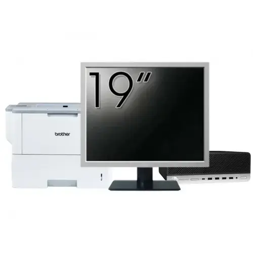 Pachet Calculator refurbished HP ProDesk 600 G3 SFF, Intel Core i5-6500 3.20GHz, 8GB DDR4, 256GB SSD + Monitor 19" & Imprimanta Brother HL-L6300DW