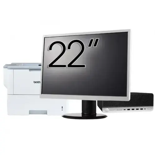Pachet Calculator refurbished HP ProDesk 600 G3 SFF, Intel Core i5-6500 3.20GHz, 8GB DDR4, 256GB SSD + Monitor 22" & Imprimanta Brother HL-L6300DW