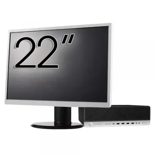 Pachet Calculator Refurbished HP ProDesk 800 G3 SFF, Intel Core i5-7500 3.40-3.80GHz, 8GB DDR4, 256GB SSD + Monitor 22inch