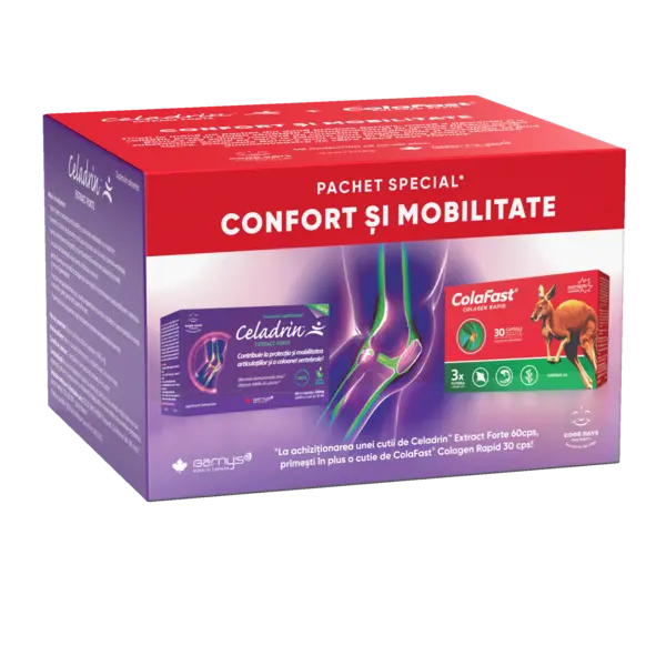 Pachet Celadrin Extract Forte, 60 capsule + Colafast Colagen Rapid, 30 capsule, Good Days Therapy
