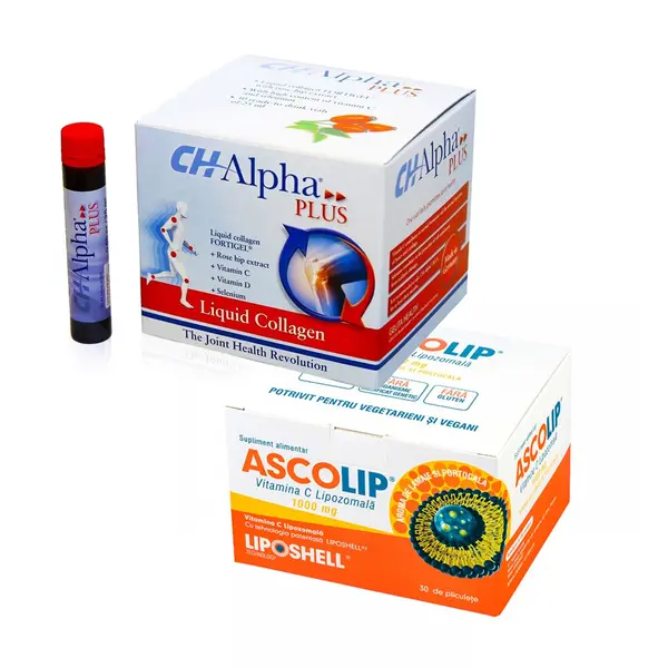 Pachet CH Alpha Colagen + Vitamina C Ascolip 1000 mg