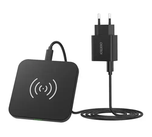 Pachet Choetech Qi 10W incarcator wireless T511-S + Incarcator retea QC3.0 18W 3A Q5003 + Cablu USB microUSB 1.2m (Negru)