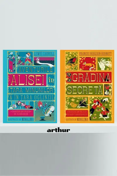 Pachet colecționar MinaLima (Grădina secretă, Aventurile Alisei în Țara Minunilor) - Frances Hodgson Burnett, L...