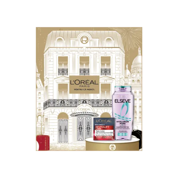 Pachet Crema antirid Revitalift Laser 50ml + Sampon Hyaluron Pure Elseve 400ml, L'Oreal
