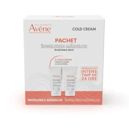 Pachet Crema Concentrata pentru Maini Cold Cream, Avene, 50 ml + 50 ml