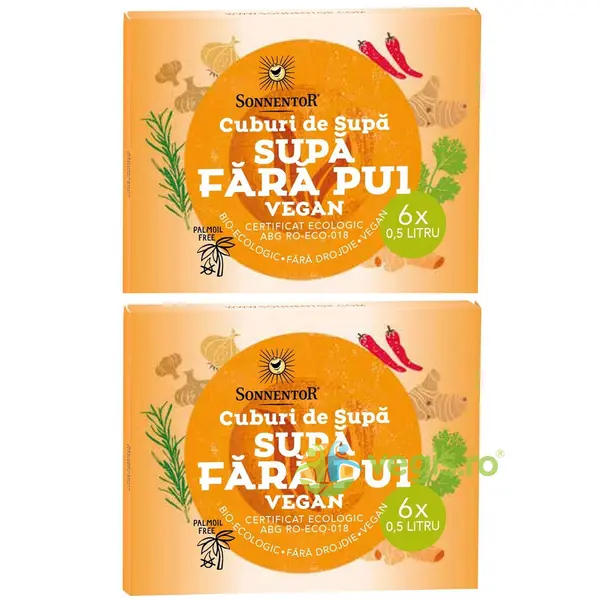 Pachet Cub de Supa fara Pui Vegan Ecologic/Bio 6 cuburi + 6 cuburi