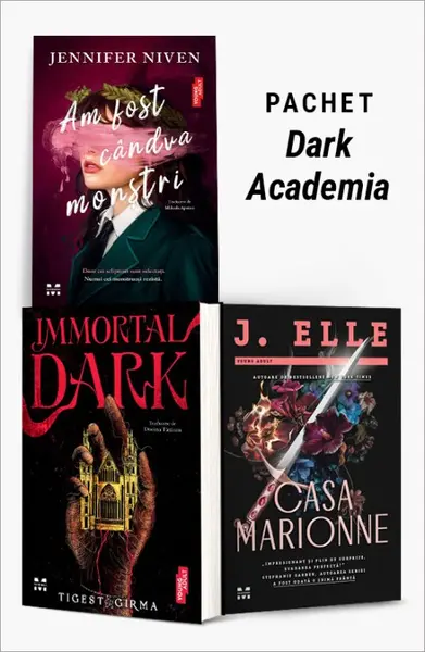 Pachet Dark Academia. Am fost cândva monștri/Immortal Dark/Casa Marionne - Jennifer Niven