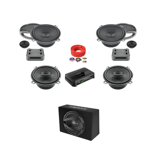 Pachet difuzoare auto cu subwoofer dedicat Fiat Punto II 188 1999 - 2003 Hertz Cento 1030 W
