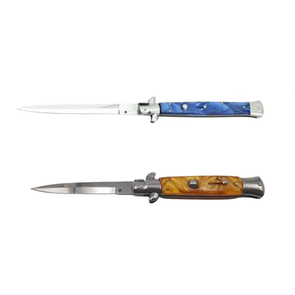 Pachet doua bricege automate, lama stiletto, 23 cm, albastru maro
