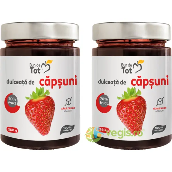 Pachet Dulceata de Capsuni fara Zahar 360g + 360g