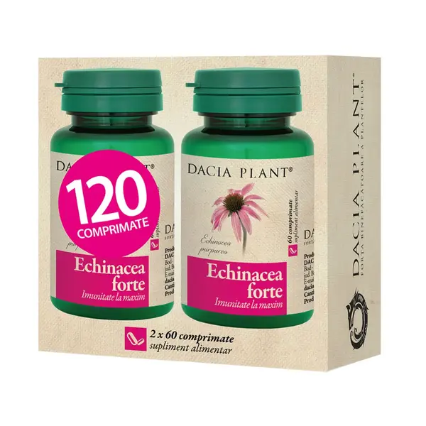 Pachet Echinacea Forte, 120 comprimate, Dacia Plant