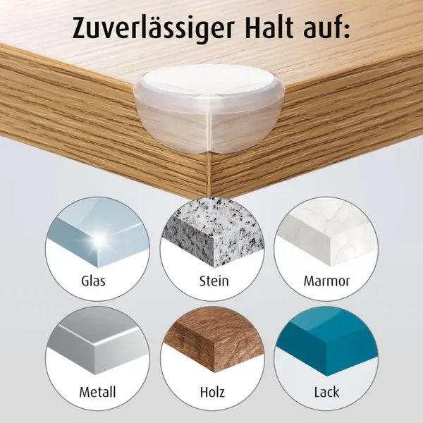Pachet economic 12 protectii universale pentru colturi Reer din plastic transparent, cu banda adeziva, rezistente la muscaturi, fara PVC