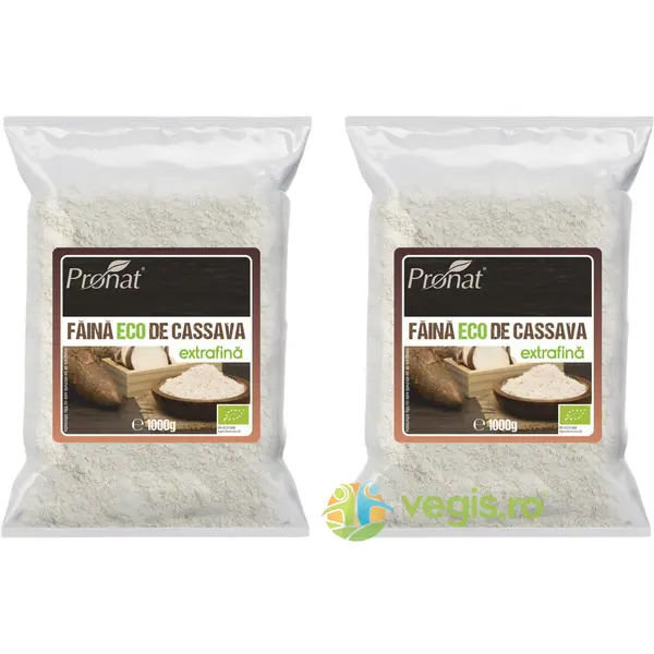 Pachet Faina de Cassava (Tapioca/Manioc) Extra Fina Ecologica/Bio 1kg+1kg