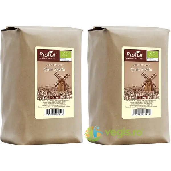 Pachet Faina Integrala de Grau Spelta Ecologica/Bio 1kg+1kg