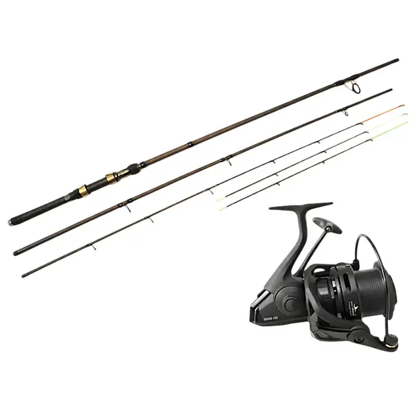 Pachet Feeder Profesional: Lanseta Carbon 3.3–3.9m (180g) + Mulineta EastShark Superior PRO 5500