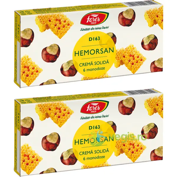 Pachet Hemorsan Crema Solida (D163): 2 x 6 monodoze