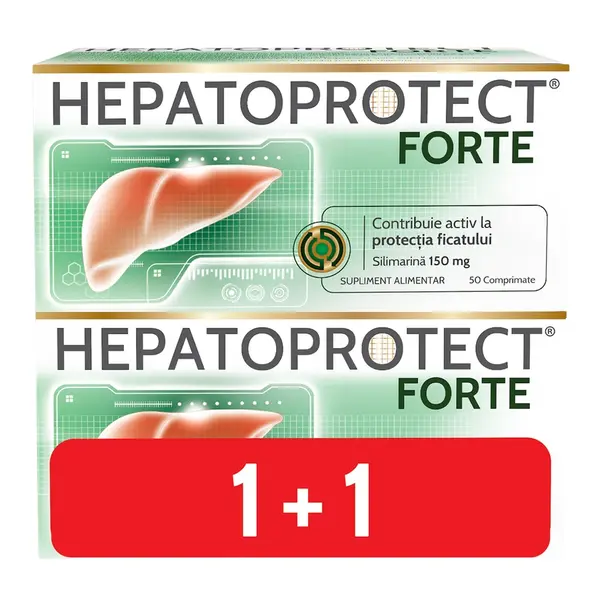 Pachet Hepatoprotect Forte, 2 x 50 comprimate, Biofarm