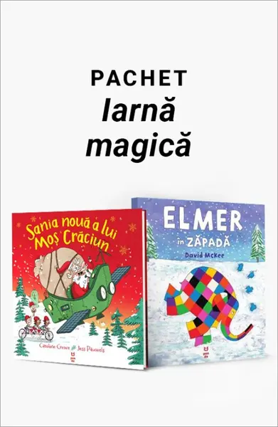 Pachet Iarnă magică. Sania nouă a lui Moș Crăciun/Elmer în zăpadă - Caroline Crowe