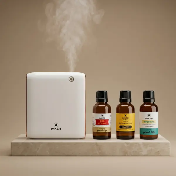 Pachet IMKER Exclusive Atmosphere - set de parfumare cu difuzor M03 și 3 parfumuri ambientale premium Alb
