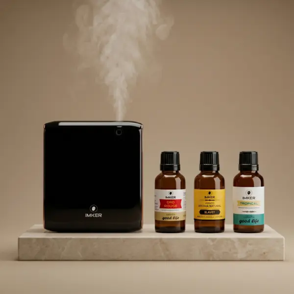 Pachet IMKER Exclusive Atmosphere - set de parfumare cu difuzor M03 și 3 parfumuri ambientale premium Negru