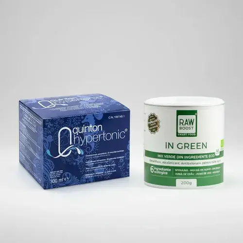 Pachet Imunitate și Detox - In Green Mix Verde și Plasma Quinton Complex de Minerale