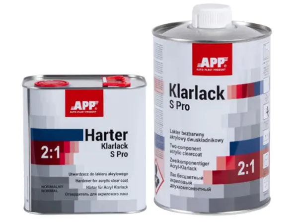 Pachet lac + intaritor acrilic 2:1 APP Klarlack S Pro 1L + 500ml