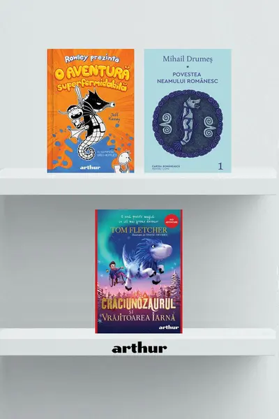 Pachet lecturi pentru 10 ani (O aventură superformidabilă, Povestea neamului romanesc, Crăciunozaurul și Vrăjitoarea Iarnă) - Jeff Kinney, Mihail Drumeş,...
