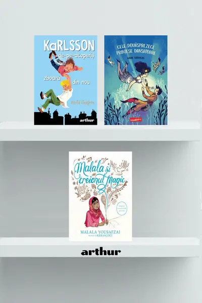 Pachet lecturi pentru 8 ani ( Creionul magic, Karlsson, Cele douăsprezece prințese dansatoare) - Astrid Lindgren, Malala You...