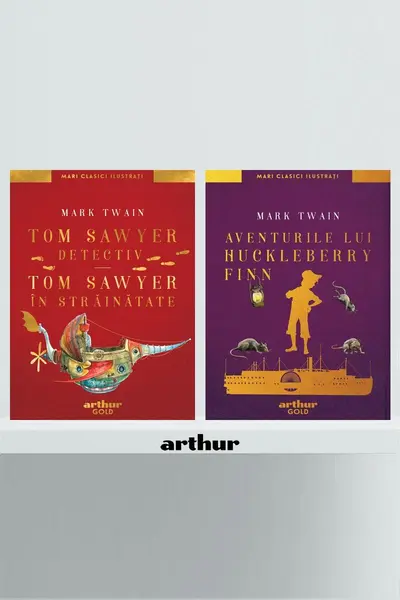 Pachet Mark Twain (Tom Sawyer, Huckleberry Finn - Mari Clasici Ilustrați) - Mark Twain