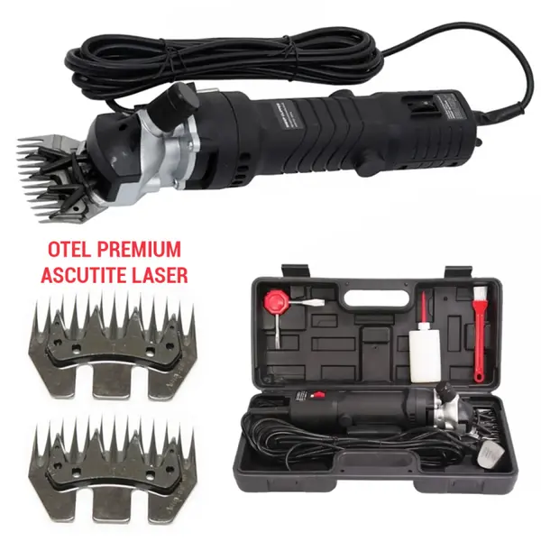Pachet Masina de tuns oi Ural Campion + 2 Seturi cutite, 1000W, 6 Viteze, Lame otel premium, Ascutite Laser
