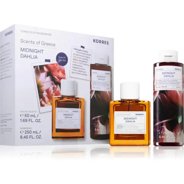 Pachet Midnight Dhalia Apa de toaleta 50ml + Gel de dus 250ml, Korres