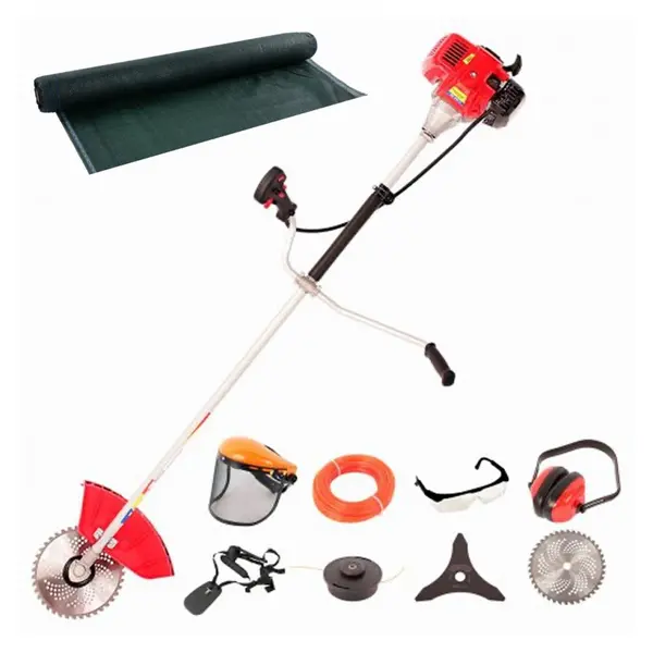 Pachet Motocoasa Micul Fermier MF-712, Putere 5 CP,10 Accesorii + Plasa umbrire / anti-vant 1.5 m x 50 m, 75% grad de umbrire