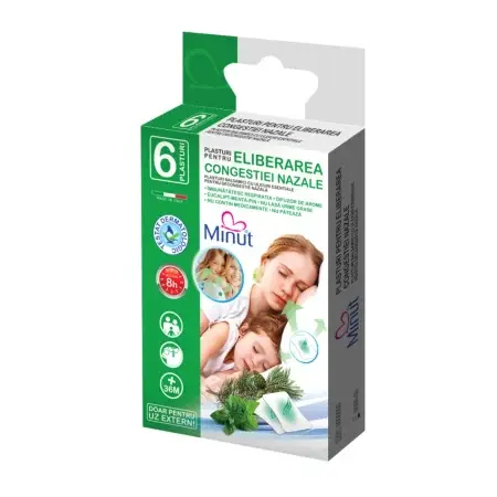 Pachet nebulizator ultrasonic cu membrana mesh Minut si plasturi aromaterapeutici pentru respiratie usoara