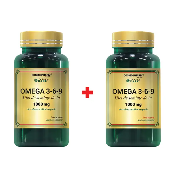 Pachet Omega 3-6-9 1000mg, 60 + 30 capsule, Cosmopharm
