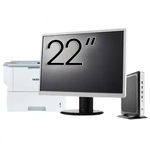 Pachet PC refurbished HP T630 Thin Client, AMD GX-420GI 2.00GHz, 8GB DDR4, 128GB SSD + Monitor 22" & Imprimanta Brother HL-L6300DW