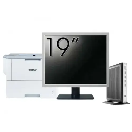 Pachet PC refurbished HP T630 Thin Client, AMD GX-420GI 2.00GHz, 8GB DDR4, 128GB SSD + Monitor 19" & Imprimanta Brother HL-L6300DW