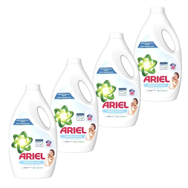 Pachet promo 4 x Ariel Detergent lichid, 1.8L, 40 spalari, Sensitive Skin