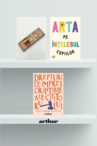Pachet promo Arta pe înțelesul copiilor, agendă și set pixuri Arthur - Amanda Renshaw