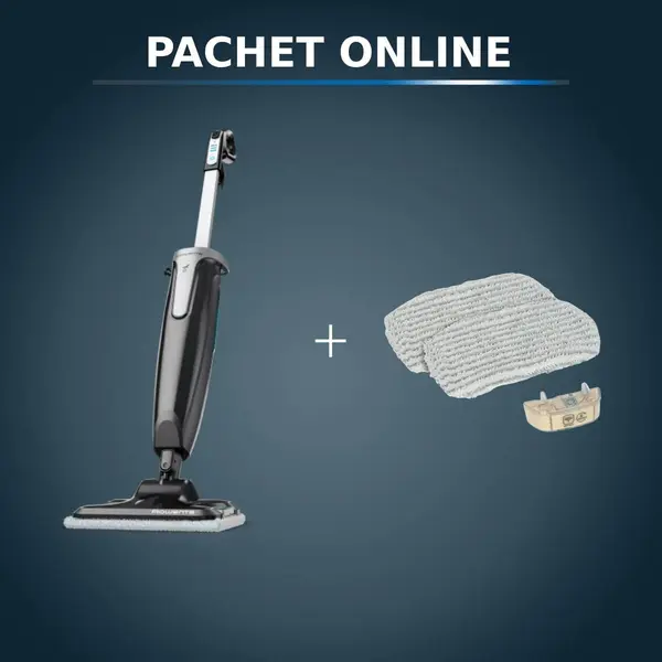 Pachet PROMO Mop cu abur Rowenta Steam Power RY6555WH & Kit de intretinere 2x Filtru anticalcar Rowenta ZR006501