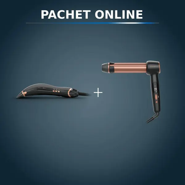 Pachet PROMO Uscător de păr Rowenta Ultimate Experience Air Motion CF8C20E0 & Ondulator de păr Rowenta Twist Curl CF4620E0