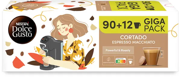 Pachet promoțional de capsule de cafea NESCAFE Dolce Gusto - Cortado Espresso Macchiato, 102 băuturi