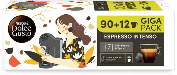 Pachet promoțional de capsule de cafea NESCAFE Dolce Gusto - Espresso Intenso, 102 băuturi