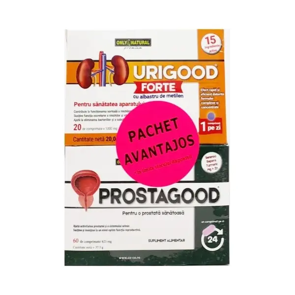 Pachet Prostagood, 60 comprimate + Urigood Forte, 20 comprimate, Only Natural