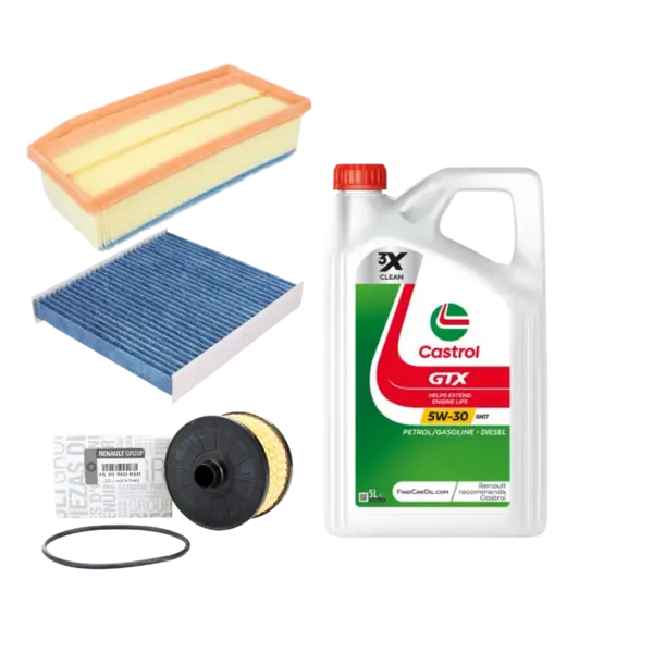 Pachet revizie Dacia 0.9 TCe - Ulei Castrol RN17 + Filtre OE Renault si Purro