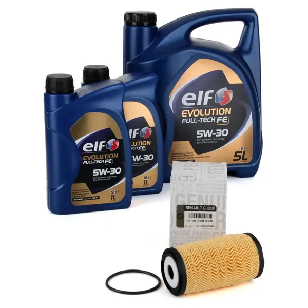 Pachet Revizie Ulei Motor Elf Evolution Full Tech FE 5W-30 5L + 2 Buc 1L + Filtru Ulei Oe Renault Fluence L3 2010 152093920R