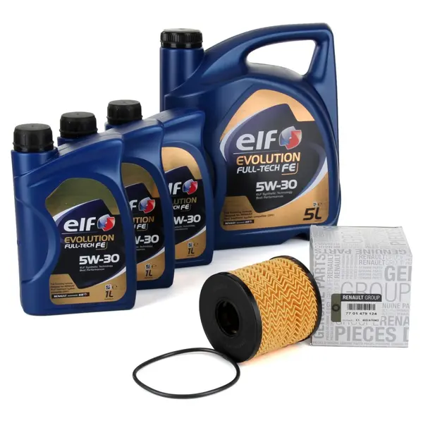Pachet Revizie Ulei Motor Elf Evolution Full Tech FE 5W-30 5L + 3 Buc 1L + Filtru Ulei Oe Renault Trafic 2 2003 7701479124