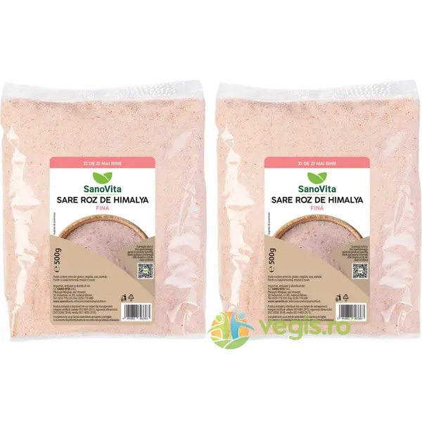 Pachet Sare Roz de Himalaya Fina Neiodata 500g + 500g